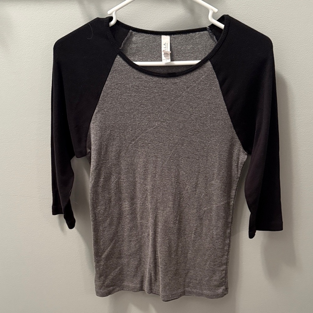 Bella Canvas Black and Gray Long Sleeve Tee
